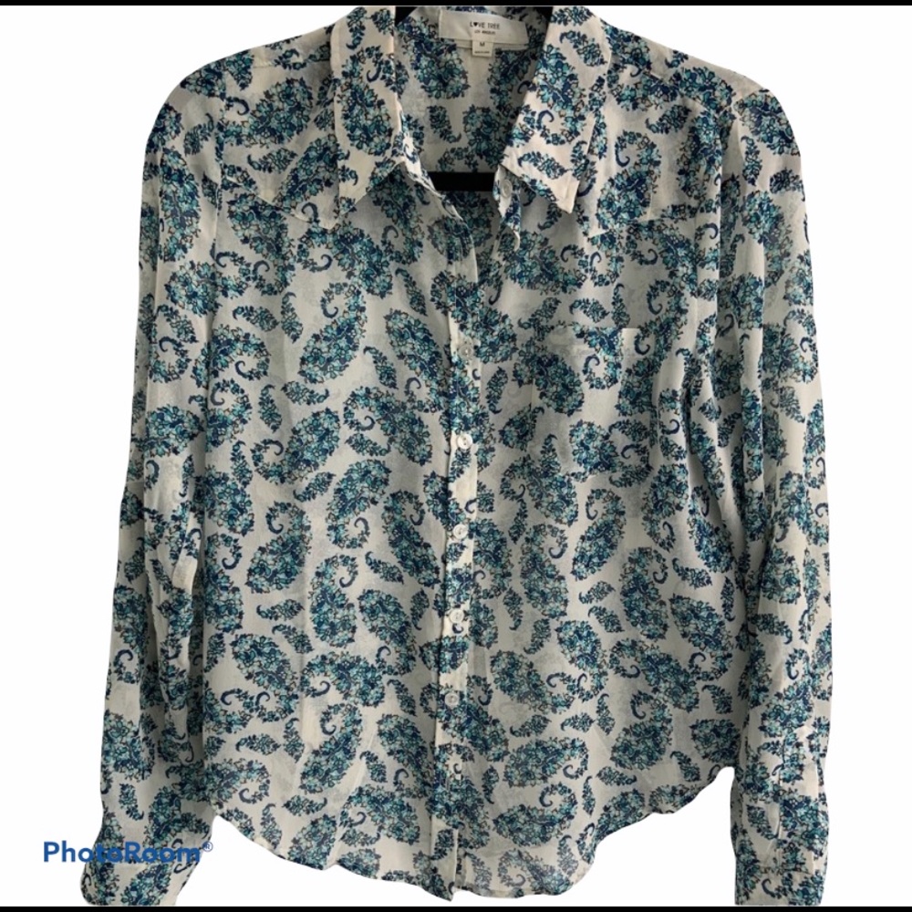 Paisley Button Down Top